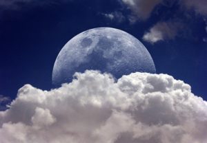 The Moon in the clouds