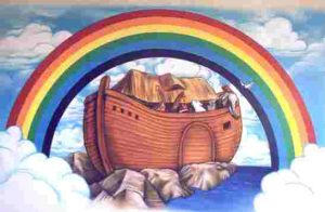 Noah's Ark with Rainbow