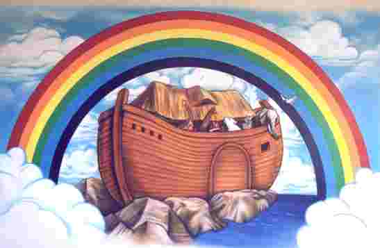 Noah's Ark with the Sign of the Covenant between Noah and God