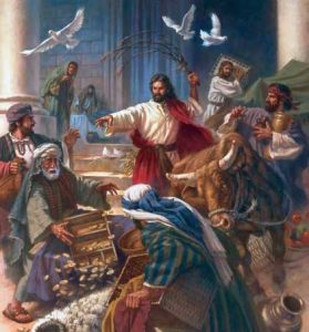 Jesus pays Money Changers respect