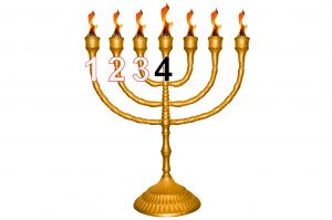 Menorah numbered to four days