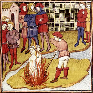 Carhars burnt at the stake